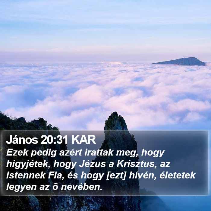 János 20:31 KAR Bible Study