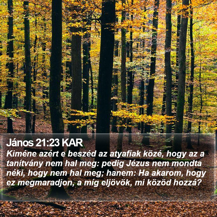 János 21:23 KAR Bible Study