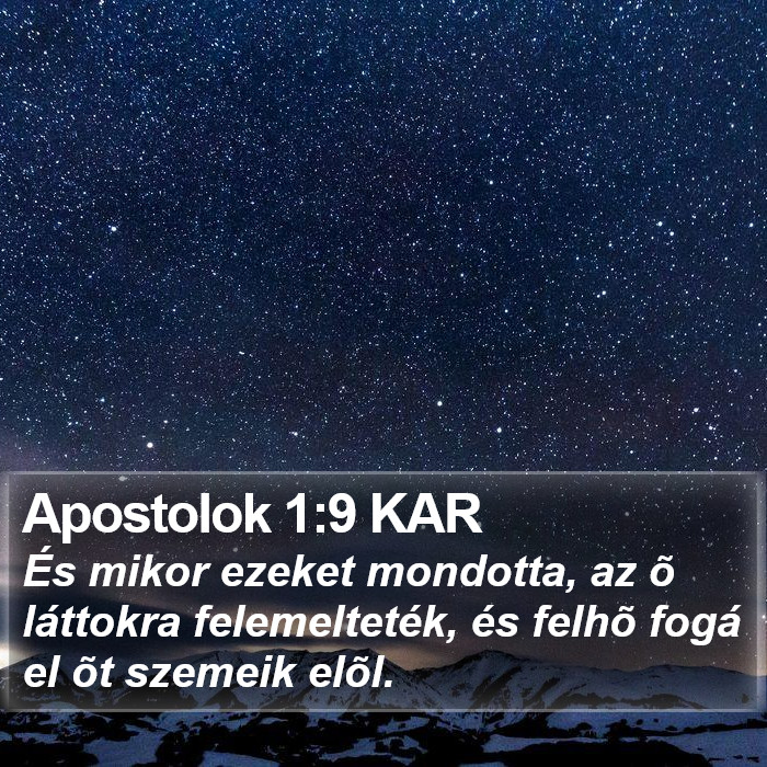 Apostolok 1:9 KAR Bible Study