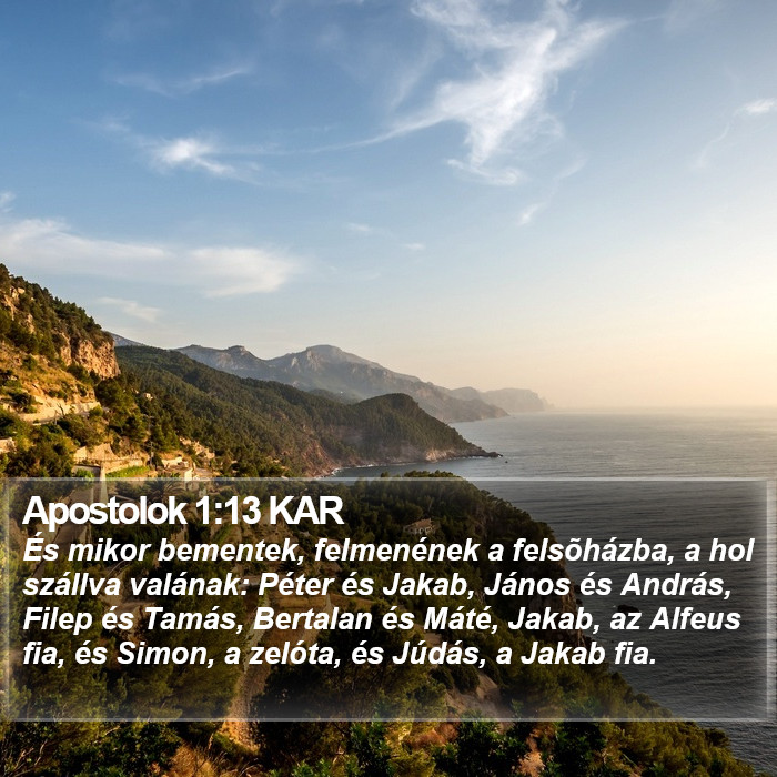 Apostolok 1:13 KAR Bible Study