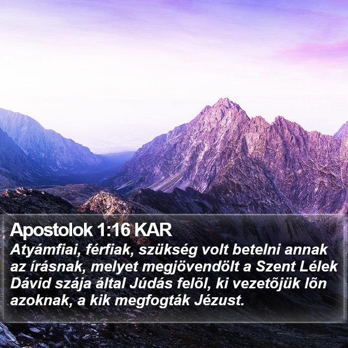 Apostolok 1:16 KAR Bible Study