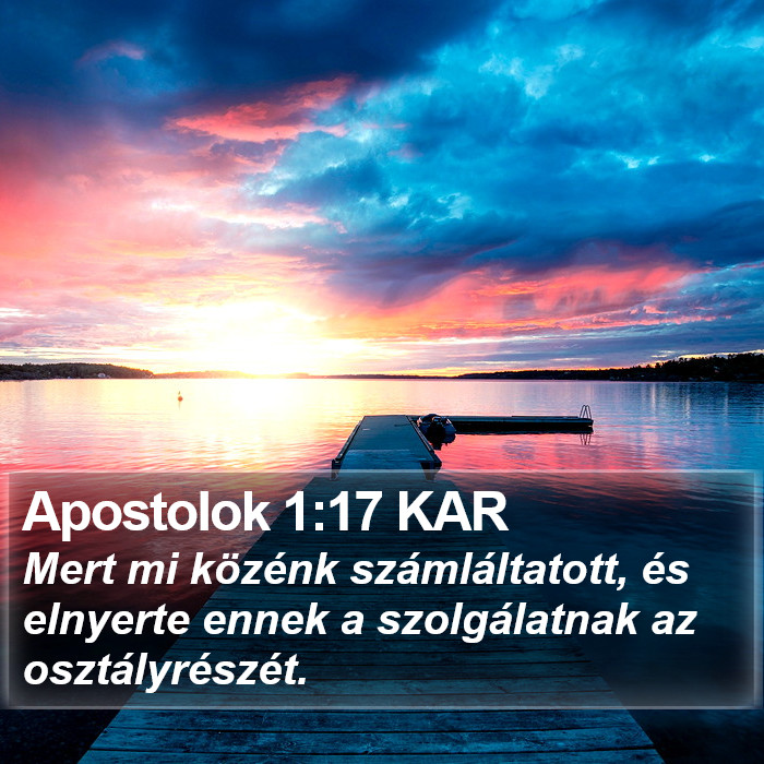 Apostolok 1:17 KAR Bible Study