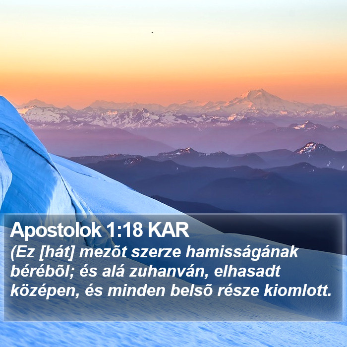 Apostolok 1:18 KAR Bible Study