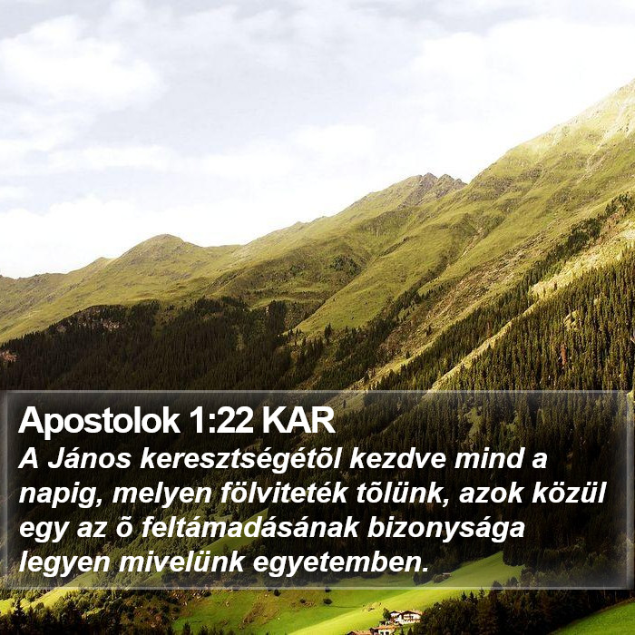 Apostolok 1:22 KAR Bible Study