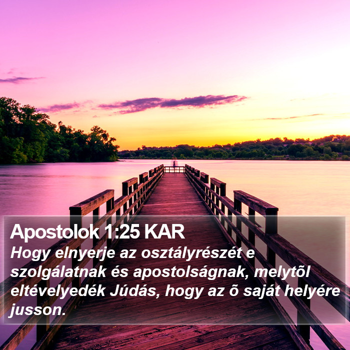 Apostolok 1:25 KAR Bible Study