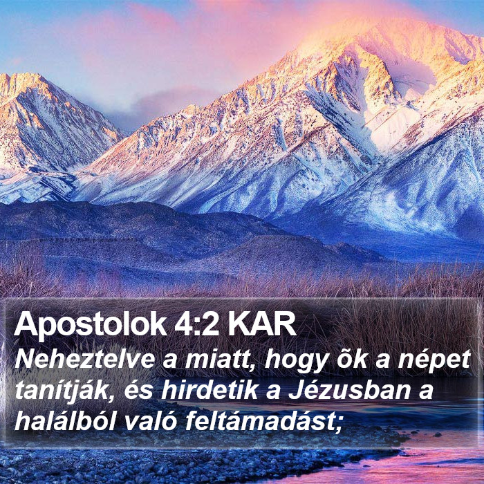 Apostolok 4:2 KAR Bible Study