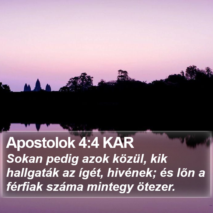 Apostolok 4:4 KAR Bible Study