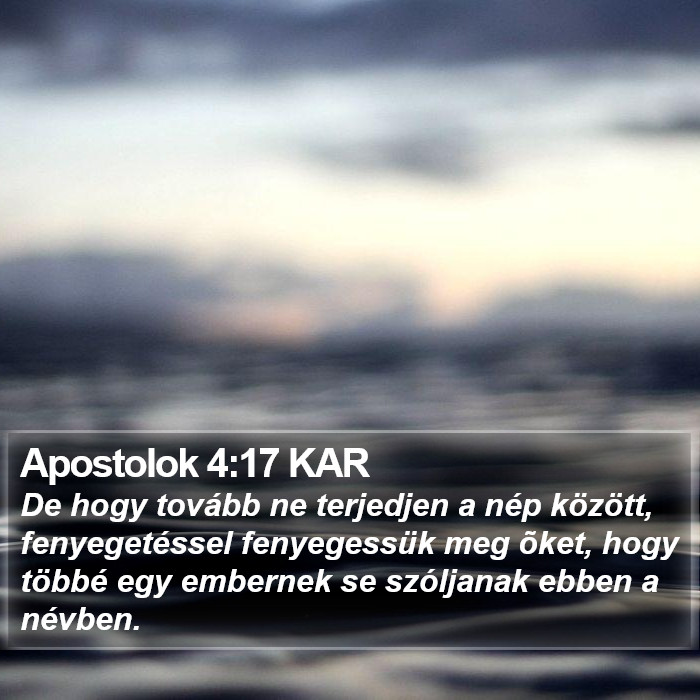 Apostolok 4:17 KAR Bible Study