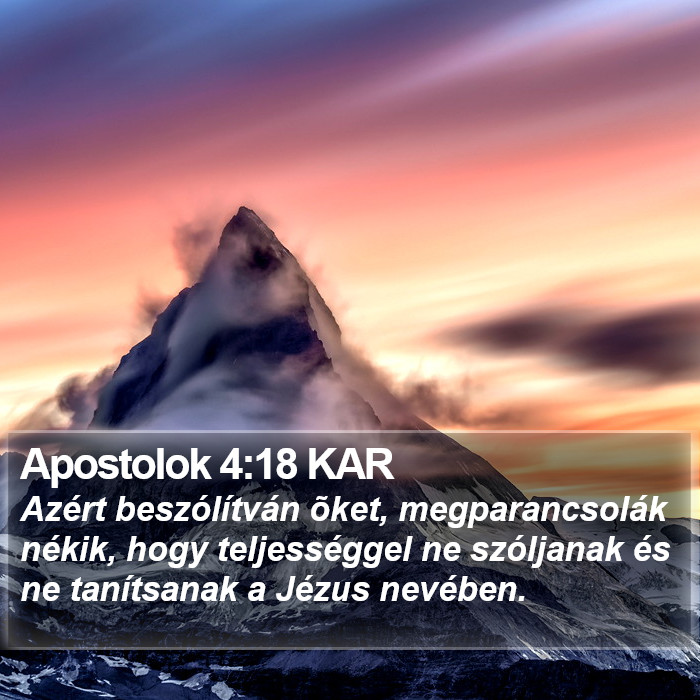 Apostolok 4:18 KAR Bible Study