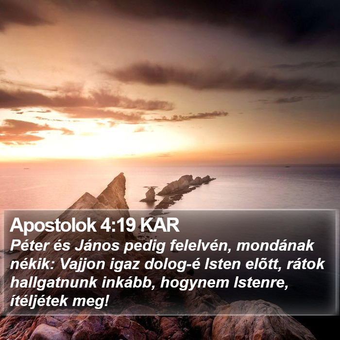 Apostolok 4:19 KAR Bible Study