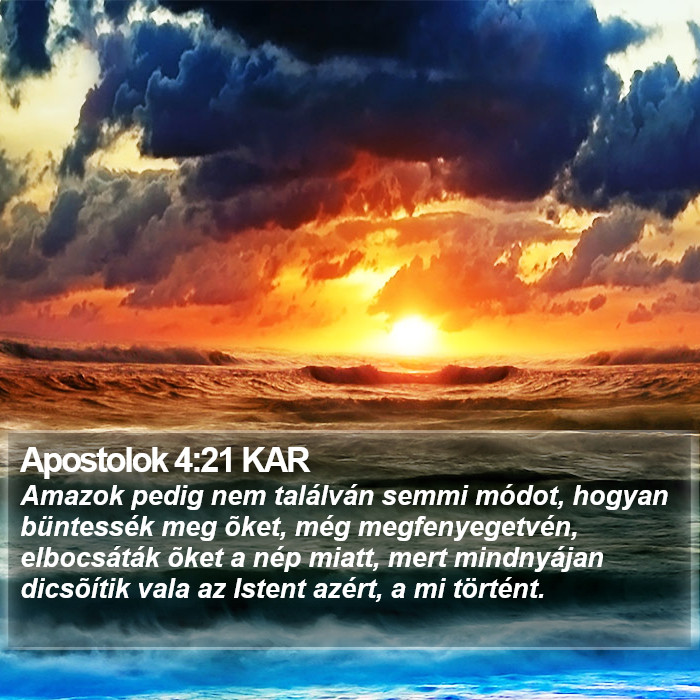 Apostolok 4:21 KAR Bible Study