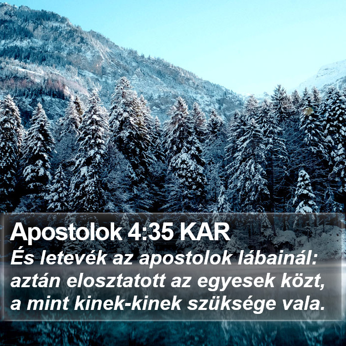 Apostolok 4:35 KAR Bible Study