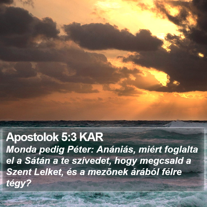 Apostolok 5:3 KAR Bible Study