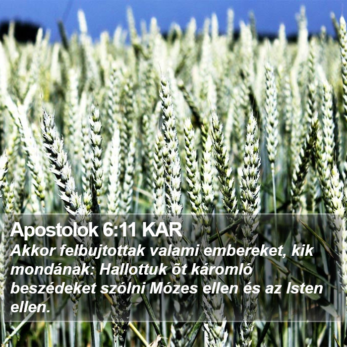 Apostolok 6:11 KAR Bible Study