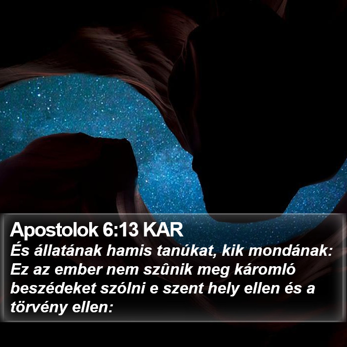 Apostolok 6:13 KAR Bible Study