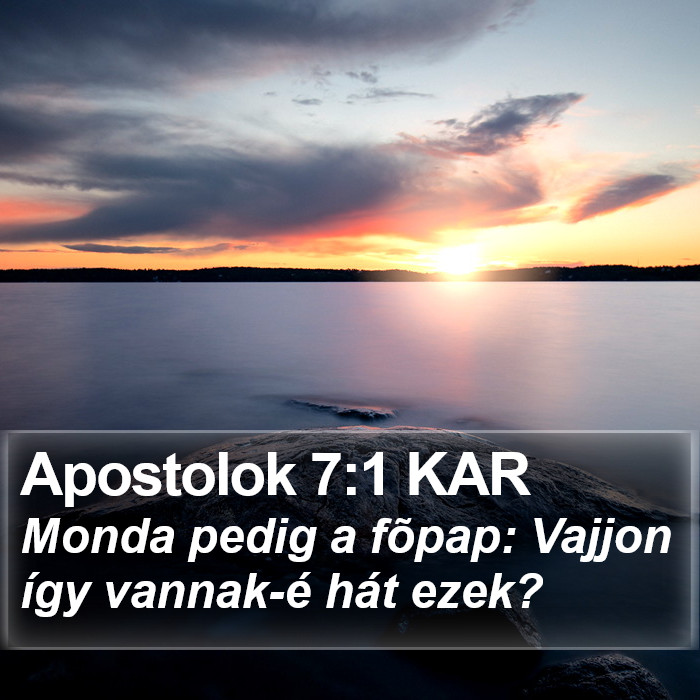 Apostolok 7:1 KAR Bible Study