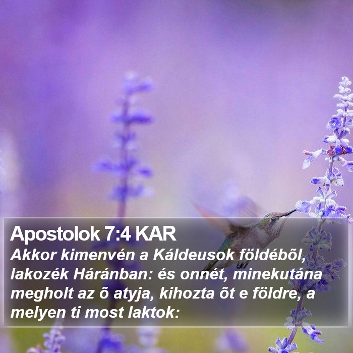 Apostolok 7:4 KAR Bible Study