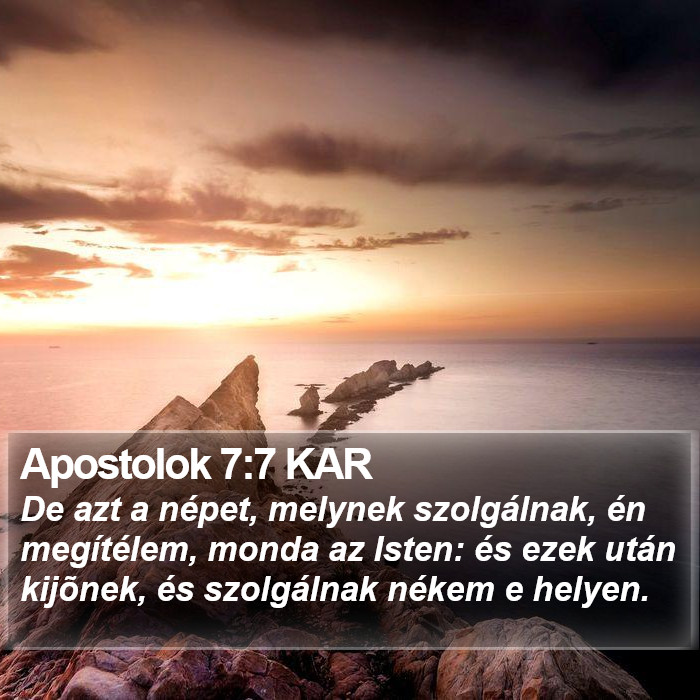 Apostolok 7:7 KAR Bible Study