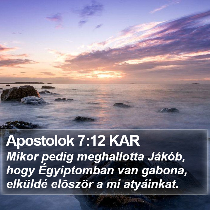 Apostolok 7:12 KAR Bible Study