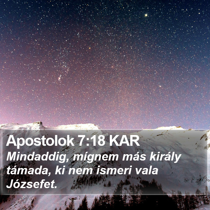 Apostolok 7:18 KAR Bible Study