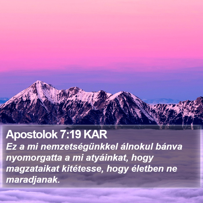 Apostolok 7:19 KAR Bible Study