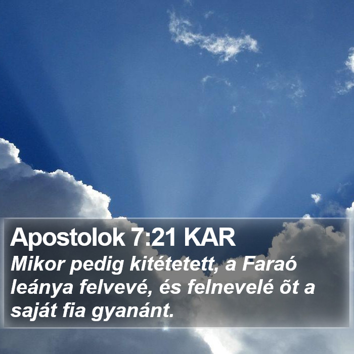 Apostolok 7:21 KAR Bible Study