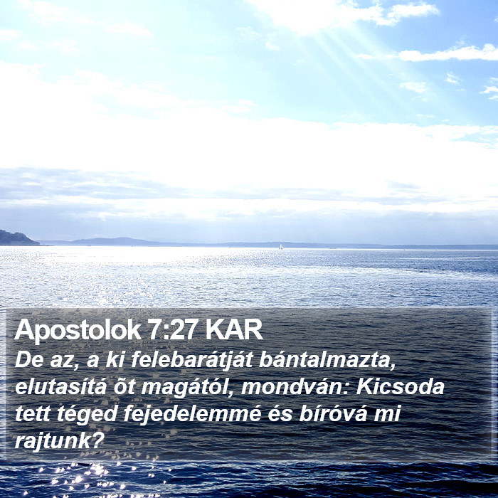 Apostolok 7:27 KAR Bible Study