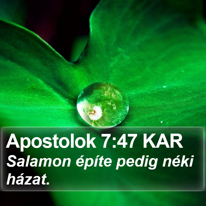 Apostolok 7:47 KAR Bible Study