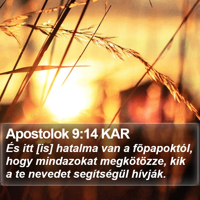 Apostolok 9:14 KAR Bible Study