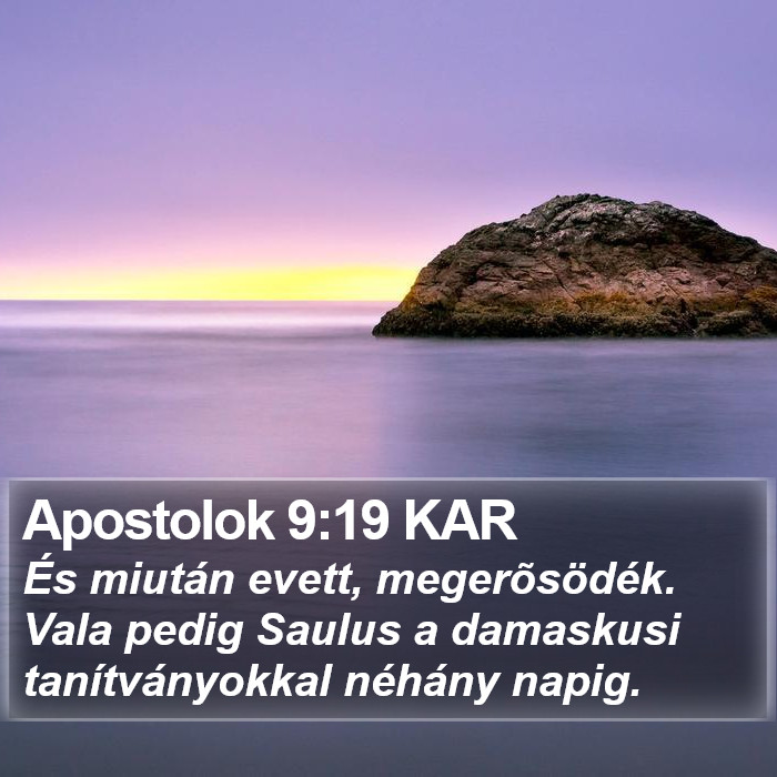 Apostolok 9:19 KAR Bible Study