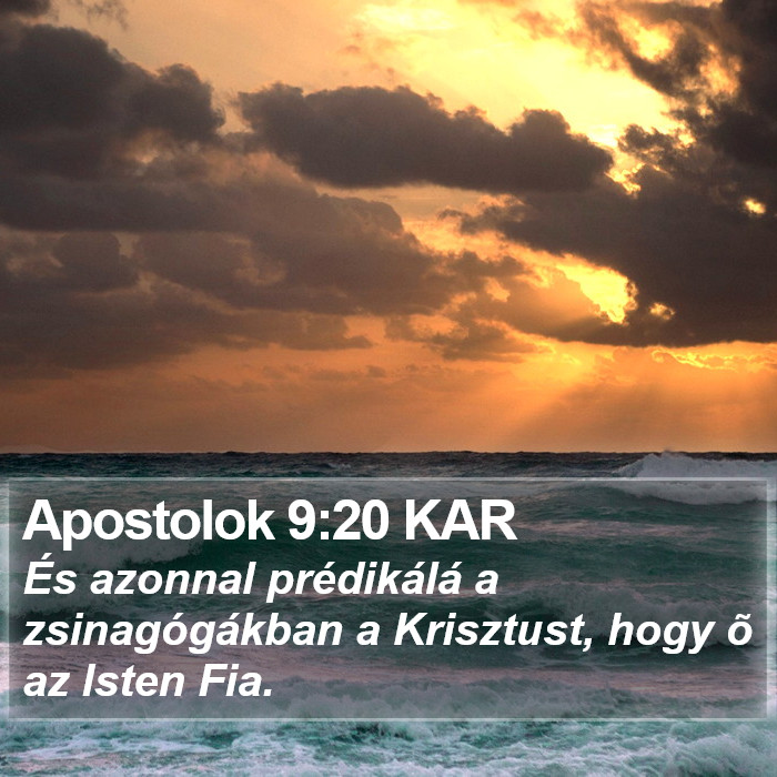 Apostolok 9:20 KAR Bible Study