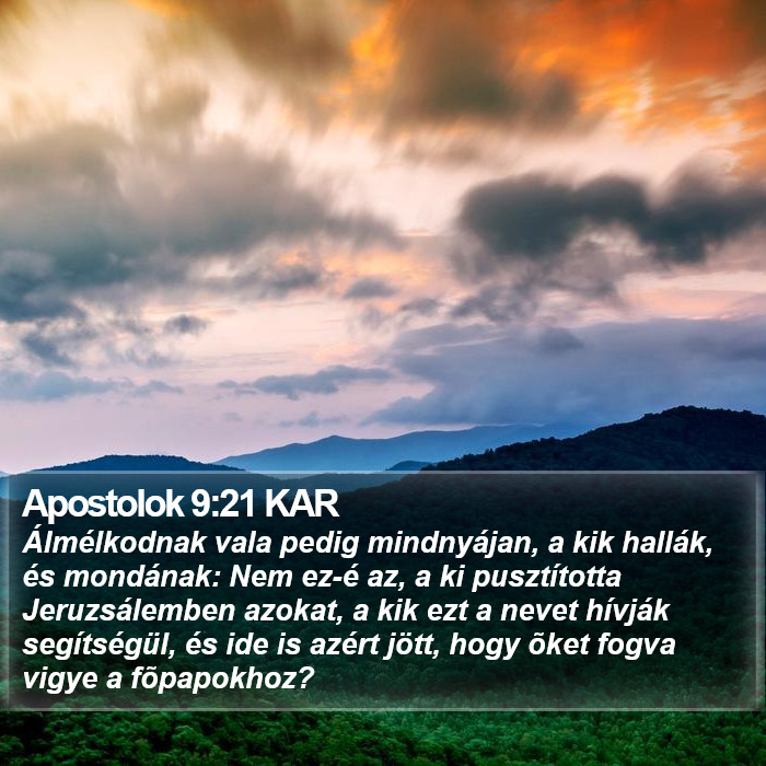 Apostolok 9:21 KAR Bible Study