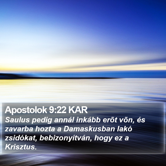 Apostolok 9:22 KAR Bible Study