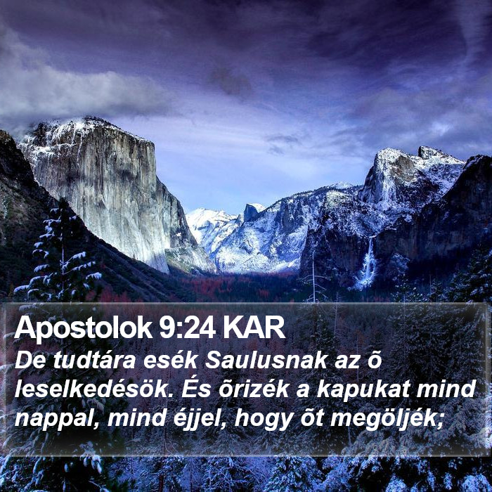 Apostolok 9:24 KAR Bible Study