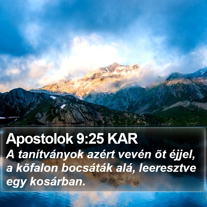 Apostolok 9:25 KAR Bible Study