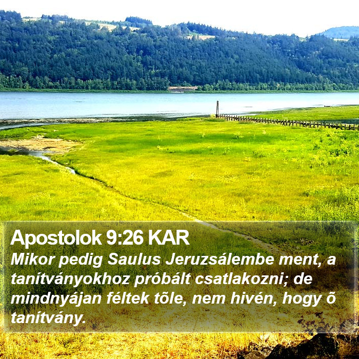 Apostolok 9:26 KAR Bible Study