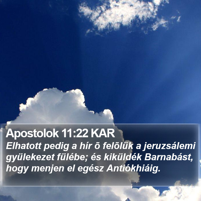 Apostolok 11:22 KAR Bible Study