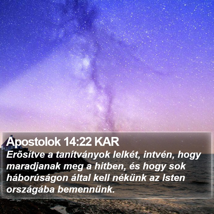 Apostolok 14:22 KAR Bible Study