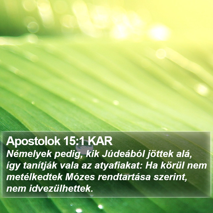 Apostolok 15:1 KAR Bible Study