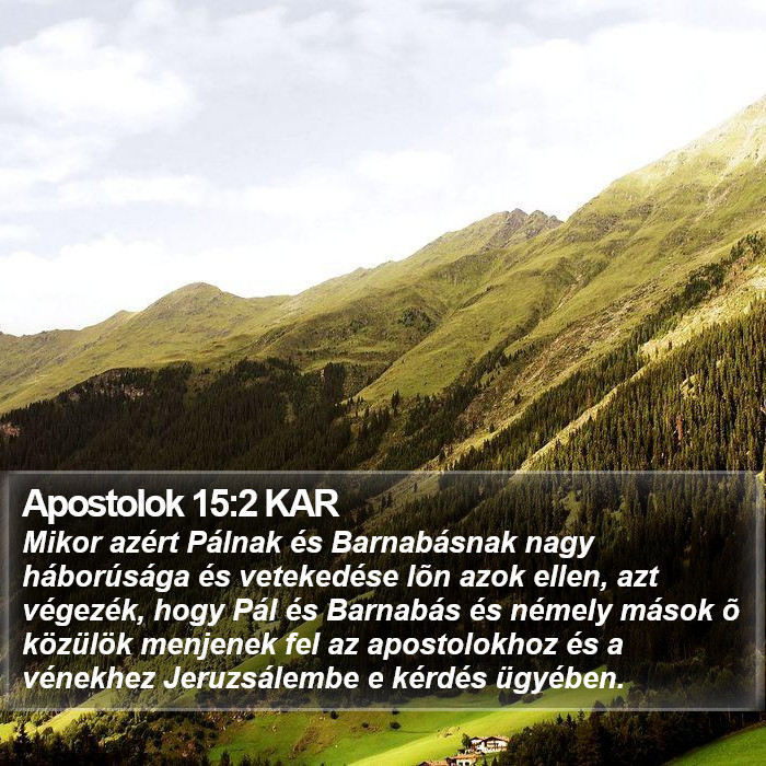 Apostolok 15:2 KAR Bible Study