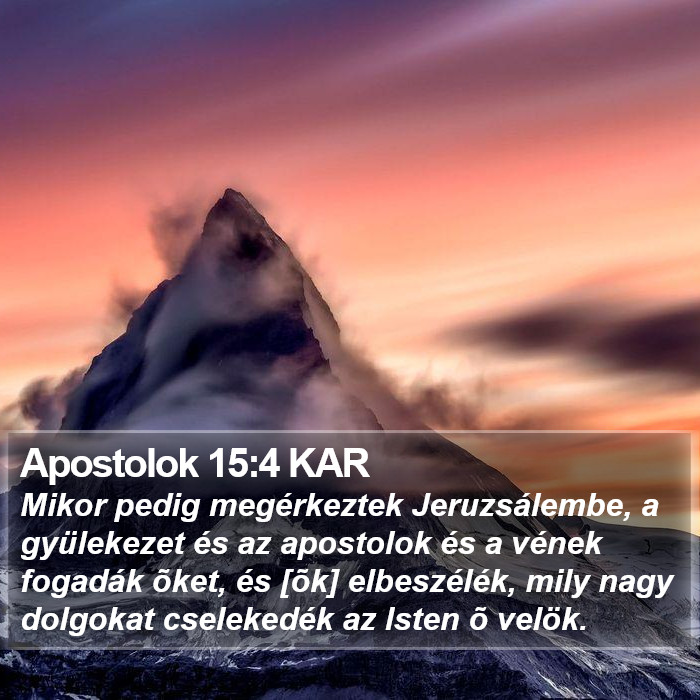 Apostolok 15:4 KAR Bible Study