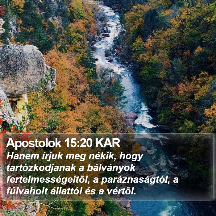 Apostolok 15:20 KAR Bible Study