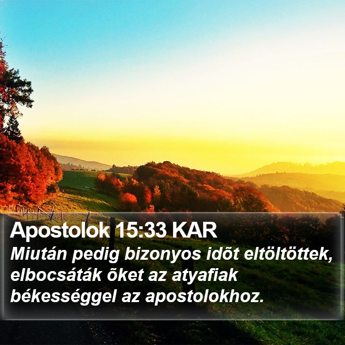 Apostolok 15:33 KAR Bible Study