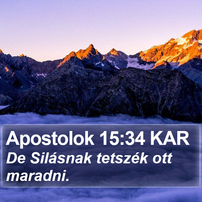 Apostolok 15:34 KAR Bible Study