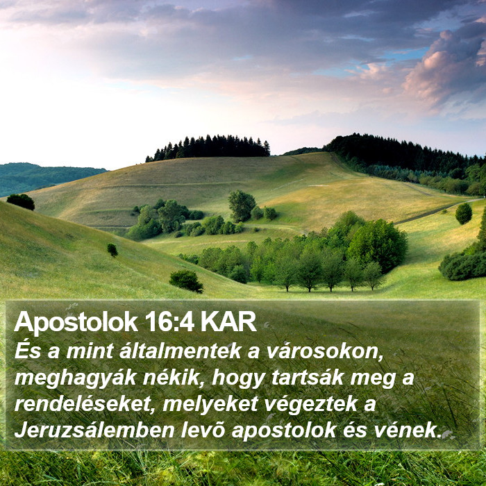 Apostolok 16:4 KAR Bible Study