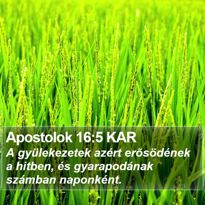 Apostolok 16:5 KAR Bible Study