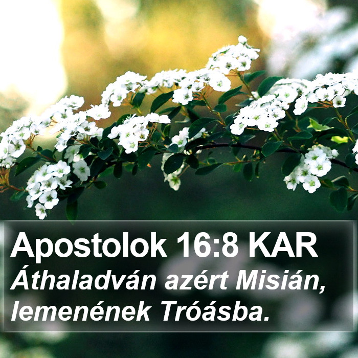 Apostolok 16:8 KAR Bible Study