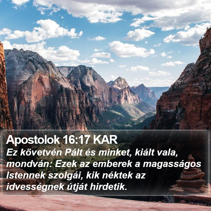 Apostolok 16:17 KAR Bible Study