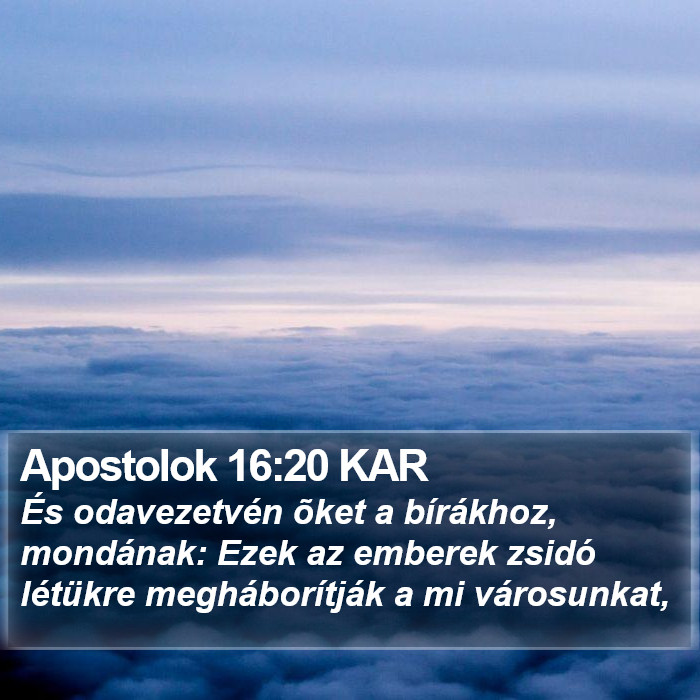Apostolok 16:20 KAR Bible Study