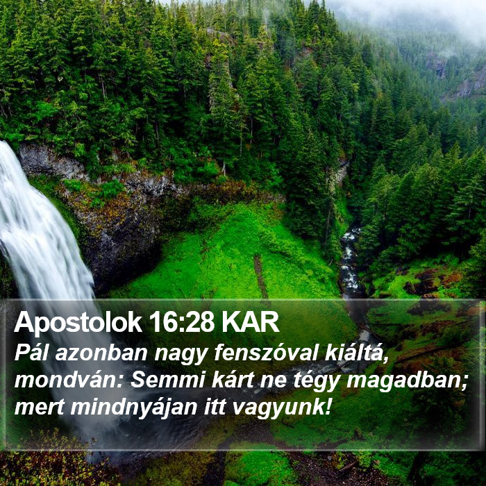 Apostolok 16:28 KAR Bible Study